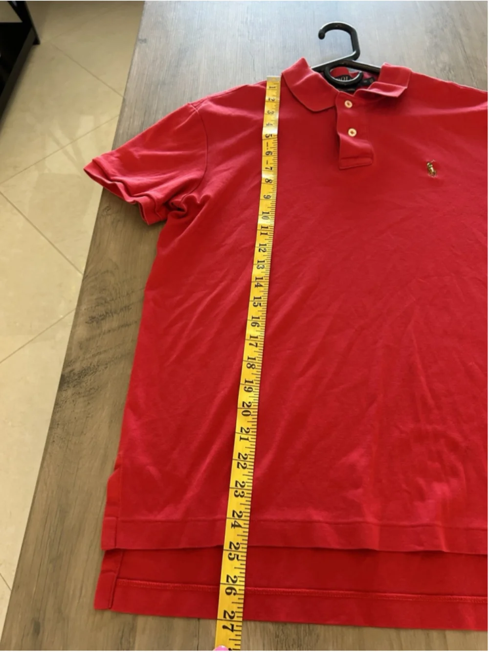 Polo Ralph Lauren Shirt Short Sleeve Pima Soft Touch M Red Tri-color Pony Mens